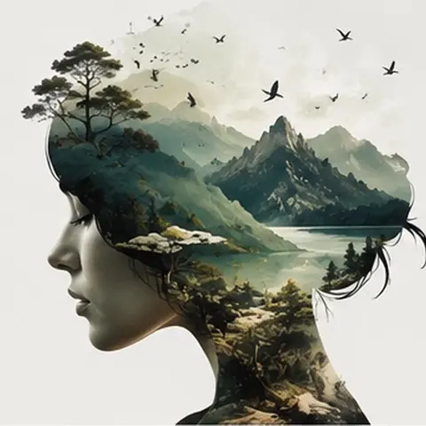 Cover art for the Faye series The Body You Live In: an open inner landscape.